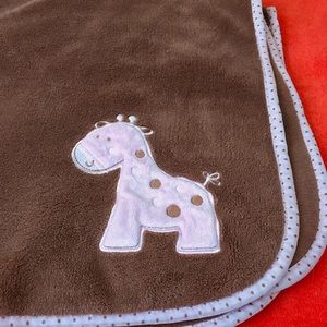 Baby girl fleece blanket pink giraffee 30x30 VGUC!
